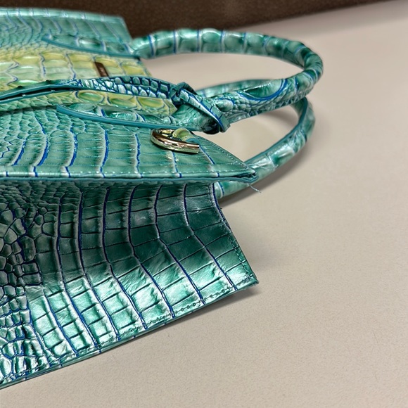 🔥🔥🔥NEW Brahmin Ombre Melbourne Croc Embossed Leather Satchel Shoulder Bag - Picture 7 of 16